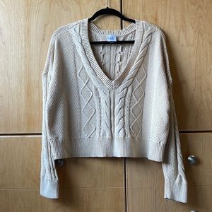 CAbi Cropped Cable Knot Pull over style # 5636
